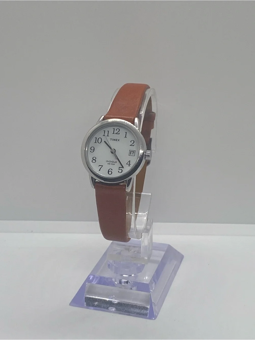 Timex Silver Case White Dial Brown Strap Women's Watch